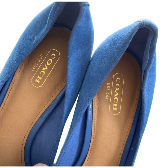 Coach Vibrant Blue Suede Heels - Picture 5 of 10